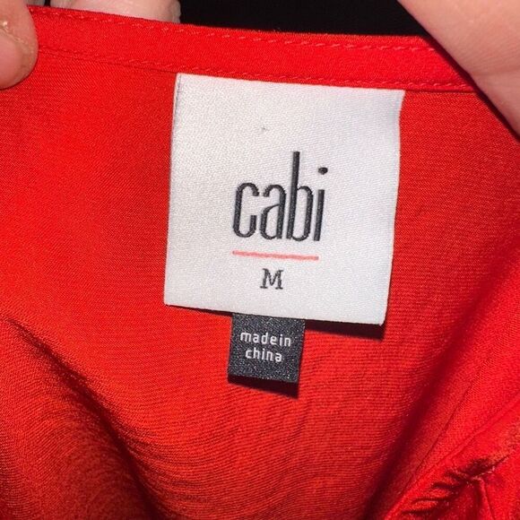 CAbi cherry red Aurora gathered sleeve M flowy top - Picture 5 of 5